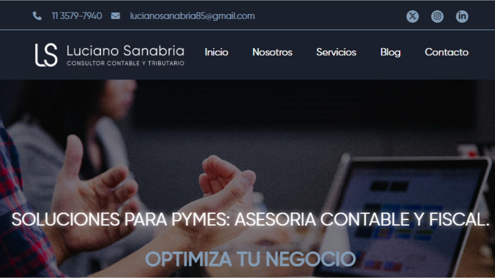 Sitio web profesional Sanabria Consultor